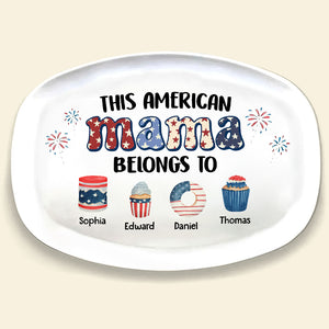 This Mama Belongs To-Gift For Mom-Personalized Resin Plate-Mom Plate - Resin Plate - GoDuckee