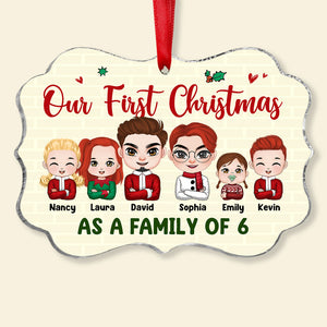 Our First Christmas, Medallion Acrylic Ornament, Gifts For Family - Ornament - GoDuckee
