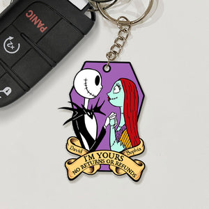I'm Yours, No Returns Or Refunds, Gift For Couple, Personalized Keychain, Spooky Couple Keychain 03NATI070723 - Keychains - GoDuckee