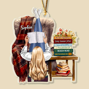 Girl Loves Reading Books, Personalized Ornament, Gifts For Book Lover - Ornament - GoDuckee