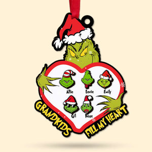 Grandkids Fill My Heart 03OHDT181023 Personalized Wood Ornament, Gift For Grandkids - Ornament - GoDuckee