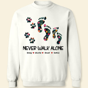 Never Walk Alone, Couple Dog Personalized T-shirt Hoodie Sweatshirt - Shirts - GoDuckee