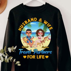 Husband And Wife, Travel Partners For Life, Gift For Couple, Personalized Shirt, Summer Travel Couple, Summer Gift - Shirts - GoDuckee
