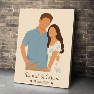 Modern Minimalism Couple Canvas Print - Custom Photo Gifts For Couple 01pgti110825 - Poster & Canvas - GoDuckee