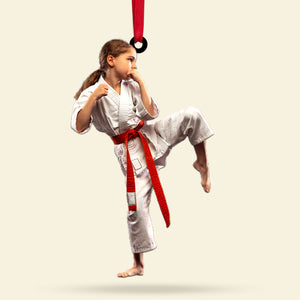 Gift For Karate Lover, Personalized Acrylic Ornament, Image Custom Ornament, Christmas Gift - Ornament - GoDuckee
