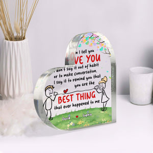 When I Tell You I Love You, Personalized Couple Acrylic Plaque, Gifts For Him, Gifts For Her - Decorative Plaques - GoDuckee
