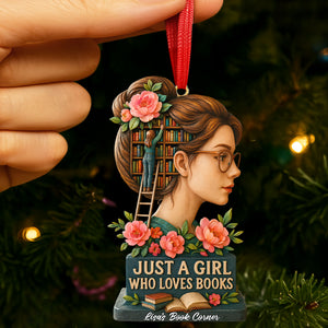 Book Girl Ornament - Personalized Gifts For Book Lovers 05huti170925 - Ornament - GoDuckee