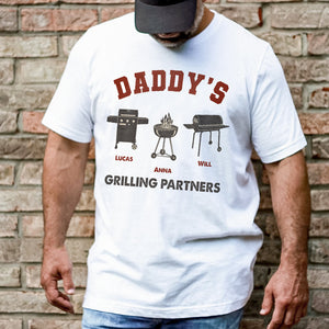 Daddy's Grilling Partners Personalized Shirt, Gift For Dad, Father's Day Gift, BBQ Grill Dad Shirt - Shirts - GoDuckee