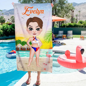 Gift For Summer Girl, Personalized Beach Towel, Beach Girl Towel, Summer Gift 03HUTI170723PA - Beach Towel - GoDuckee