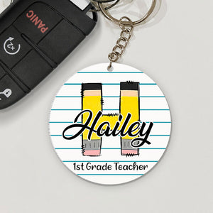 Personalized Teacher Keychain, Custom Letters, Gift For Teacher - Keychains - GoDuckee