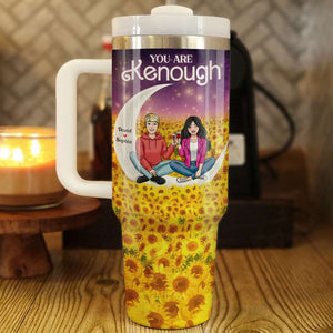 Sunflower Lover, Personalized Tumbler Handle, Best Gift Couple - Tumbler Cup - GoDuckee
