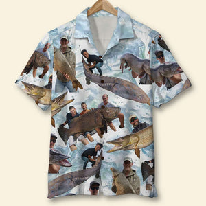 Custom Photo Friend Gift, Fishing Personalized Hawaiian Shirt - Hawaiian Shirts - GoDuckee