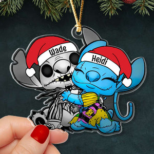 Christmas Gifts Couple Friend - Santa Hat 03ACDT111023 Personalized Acrylic Ornament - Ornament - GoDuckee
