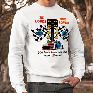 But They Both Love Each Other, Couple Gift, Personalized Shirt, Racing Couple Shirt, Christmas Gift 04HUTI091023 - Shirts - GoDuckee