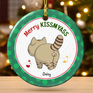 Nothing Butt A Merry Christmas, Gift For Cat Lover, Personalized Ceramic Ornament, Funny Cat Butt Ornament, Christmas Gift - Ornament - GoDuckee