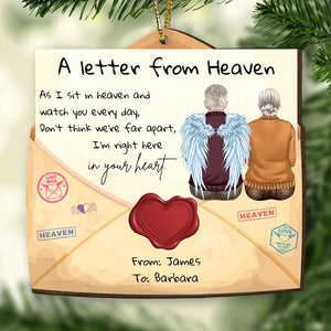 A Letter From Heaven, Personalized Wood Ornament, Gift For Heaven - Ornament - GoDuckee