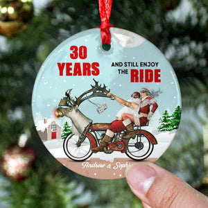 And Still Enjoy The Ride, Personalized Funny Old Couple Ornament - Ornament - GoDuckee