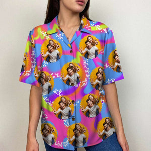 Pattern Couple Photo 04NADT120723 Personalized Hawaiian Shirt, Gifts For Couple - Hawaiian Shirts - GoDuckee