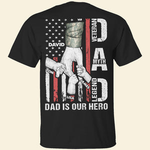Dad Veteran Myth Legend, Personalized Shirt, Gift For Dad, Holding Hands With Dad Shirt - Shirts - GoDuckee