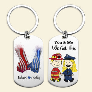 Personalized Gifts For Couple Stainless Steel Keychain, Custom Job Costumes 03qhti160125hg - Keychains - GoDuckee