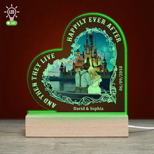 And Then They Live Happily Ever After, 05QHDT060323TM Personalized 3D Led Light Wooden Couple Gift - Led Night Light - GoDuckee
