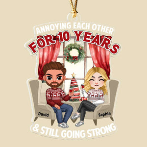 Couple Cheering, Personalized Ornament, Christmas Gifts For Couple - Ornament - GoDuckee