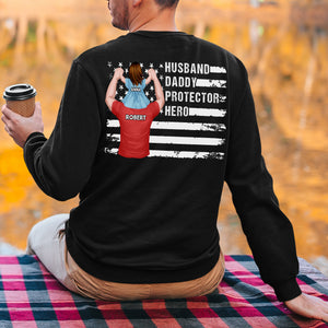 Husband Daddy Protector Hero Personalized Shirt, Gift For Dad, Father's Day Gift - Shirts - GoDuckee