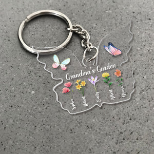 Grandma's Garden Personalized Keychain, Gift For Family - Keychains - GoDuckee