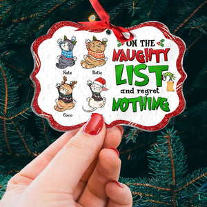 On The Naughty List, Gift For Cat Lovers, Personalized Acrylic Ornament, Naughty Cat Ornament, Christmas Gift EEA - Ornament - GoDuckee