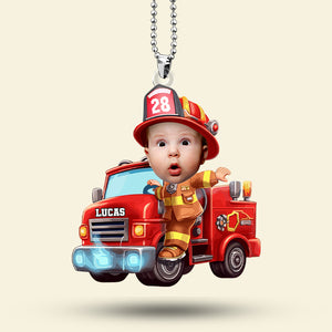Custom Photo Gifts For Kids Car Ornament - Firefighter & Police Themes 02ohti091224 - Ornament - GoDuckee