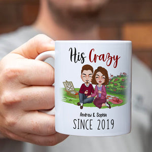 His Crazy - Her Weirdo , Personalized White Mug, Couple Anniversary, Gift For Couple - Coffee Mug - GoDuckee