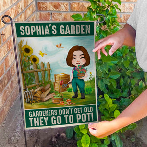Gardeners Don't Get Old They Go To Pot, Personalized Flag, Gifts For Farmer - Flag - GoDuckee