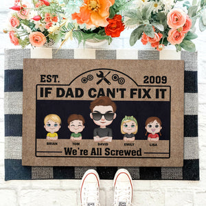If Dad Can't Fix It Personalized Door Mat, Gift For Dad - Doormat - GoDuckee