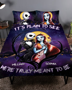 It's Plain To See We're Truly Meant To Be 03HTDT050823 Personalized Quilt Bed Set, Gifts For Him Gifts For Her - Blanket - GoDuckee