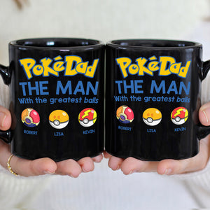 The Man With The Greatest Balls Personalized Black Mug-Gift For Dad-3OHDT010623 - Coffee Mug - GoDuckee