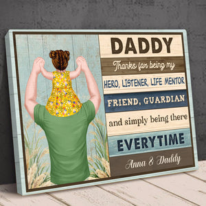Thanks For Being My Hero Personalized Canvas Print Gift For Dad - Poster & Canvas - GoDuckee