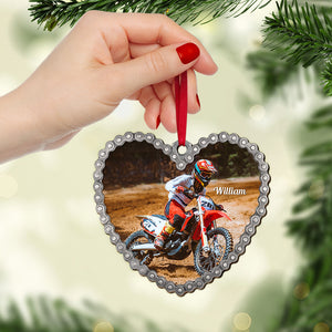 Custom Motocross Photo Ornament, Christmas Gift - Ornament - GoDuckee