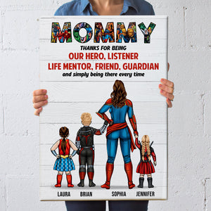 Daddy Thanks For Simply Being There Every Time - Personalized Canvas Poster - Gift For Super Dad - Poster & Canvas - GoDuckee