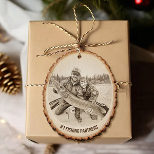 Custom Photo Engraved Effect Wood Ornament, Personalized Gifts For Fishing Lovers 04qhti071025 - Ornament - GoDuckee