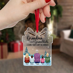 Grandma & Grandkids, Gift For Grandma, Personalized Acrylic Ornament, Christmas Grandkids Ornament, Christmas Gift - Ornament - GoDuckee