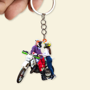 Motocross Couple - Custom Photo Keychain 01HUTI220623 - Keychains - GoDuckee