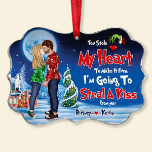 Steal A Kiss 06HTDT270923PA Medallion Acrylic Ornament, Kissing Couple Gifts - Ornament - GoDuckee