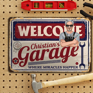 Welcome Garage Personalized Metal Sign, Gift For Father's Day - Metal Wall Art - GoDuckee