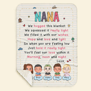 Personalized Gifts For Grandma Blanket Love Grandma Morning Noon And Night - Blankets - GoDuckee