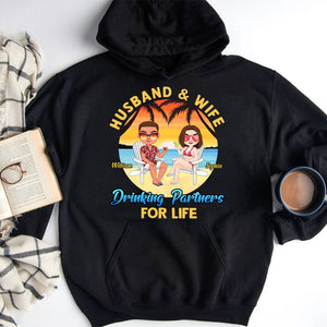 Couple, Drinking Partners For Life, Personalized Tshirt, Gift For Couple - Shirts - GoDuckee