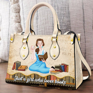 Personalized Gifts For Book Lovers Leather Bag Just A Girl Who Loves Books - Leather Bags - GoDuckee