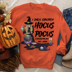 I Smell Children Hocus Pocus, Personalized Shirt, Gifts For Witchy Teacher - Shirts - GoDuckee
