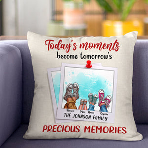 Today's Moments Become Tomorrow's Precious Memories, Gift For Family, Personalized Pillow, Shoes Family Pillow - Pillow - GoDuckee