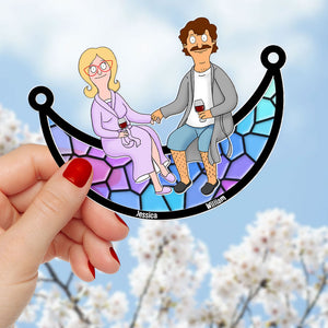 Personalized Gifts For Couple Window Hanging Suncatcher Ornament 02OHTI100225PA - Ornament - GoDuckee