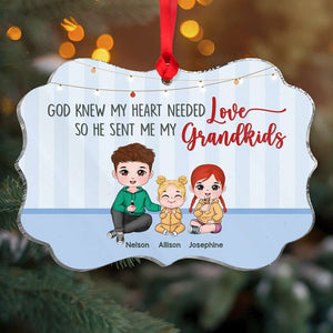 Grandma God Sent Me My Grandkids 02acdt140823hh Medallion Acrylic Ornament - Ornament - GoDuckee